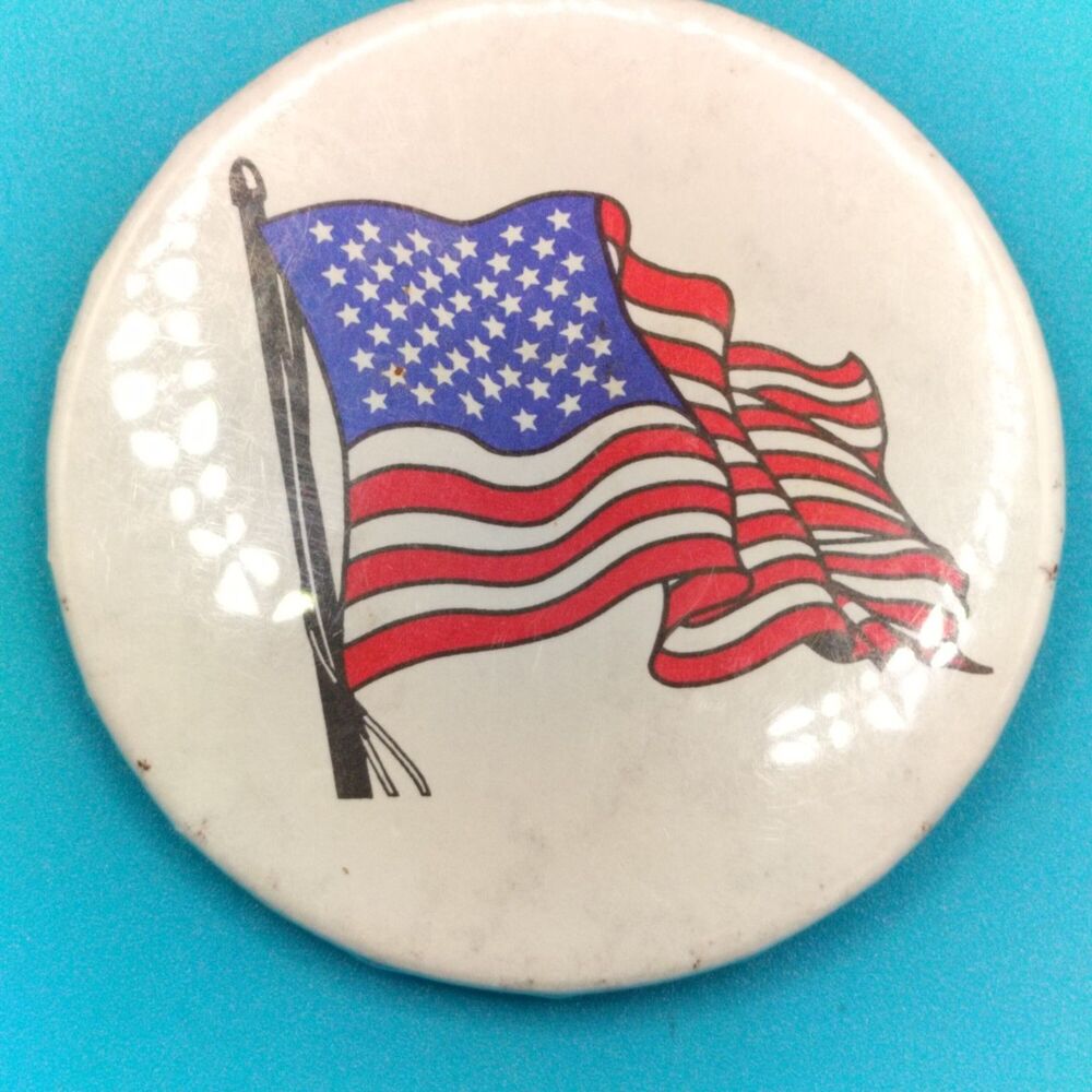 Vintage Pin Button Pinback USA Flag Patriotic American